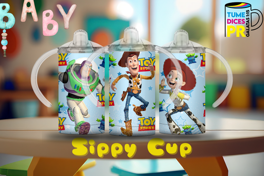 Sippy Cup Toy Story Woody y Buzz 2 12 oz | Acero inoxidable | Con sorbeto