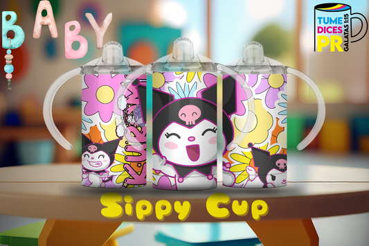 Sippy Cup Kuromi 3 12 oz | Acero inoxidable | Con sorbeto