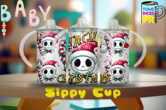 Sippy Cup Jack Skellington Navidad 12 oz | Acero inoxidable | Con sorbeto