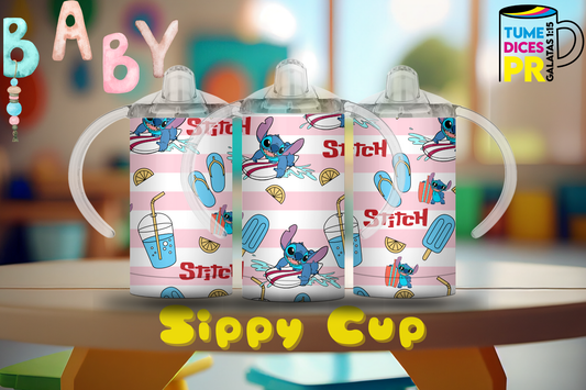 Sippy Cup Stitch verano 12 oz | Acero inoxidable | Con sorbeto