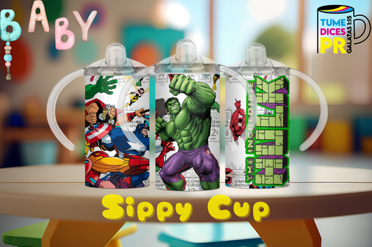 Sippy Cup Hulk 12 oz | Acero inoxidable | Con sorbeto