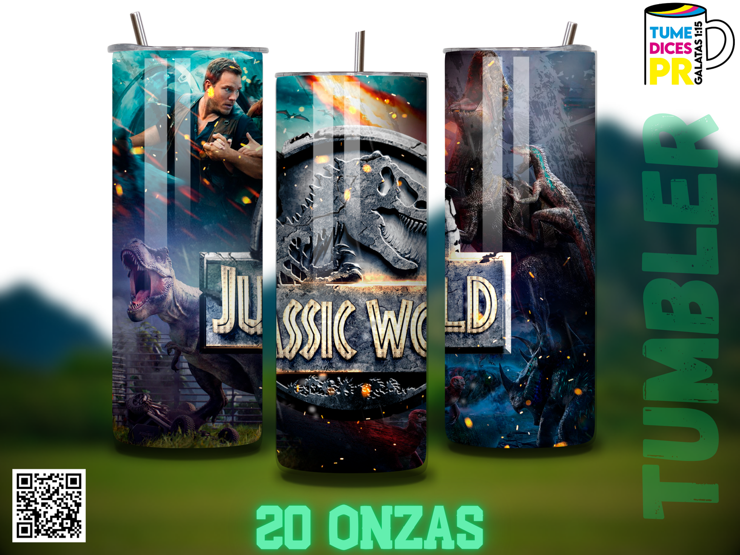 JURASSIC PARK Skinny Tumbler