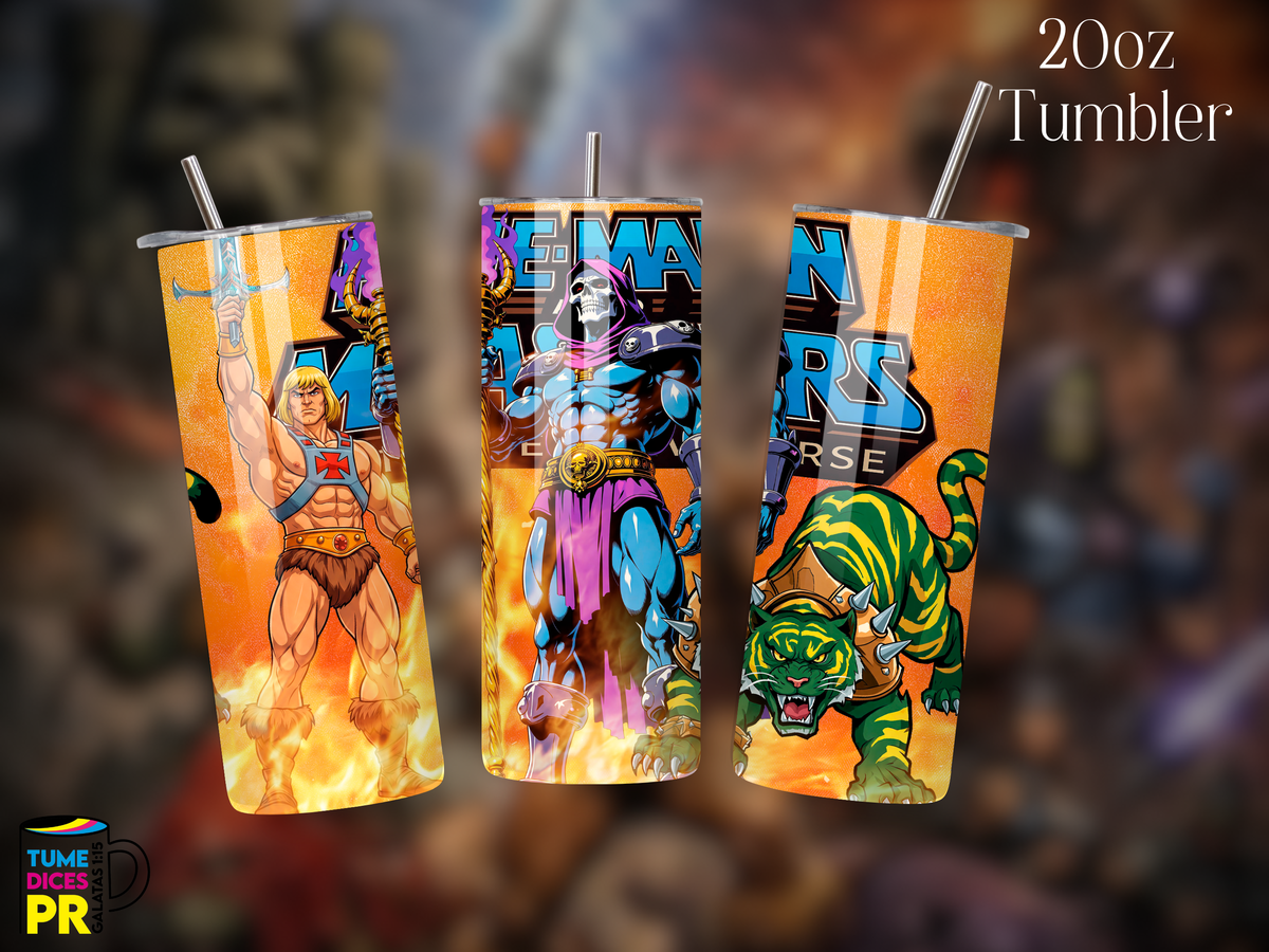 Tumbler He-Man Skinny 20 oz | Personalizable | Mantiene frío y calor