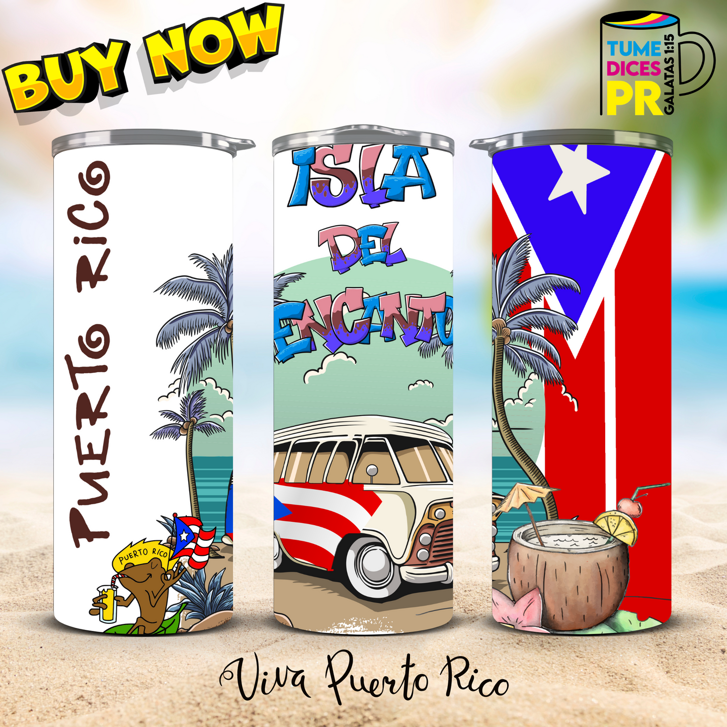 PUERTO RICO Skinny Tumbler