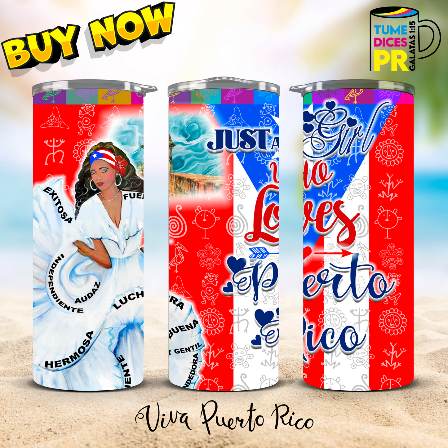 PUERTO RICO Skinny Tumbler