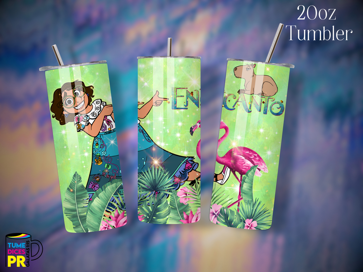 Tumbler Mundo Mágico 1 Skinny 20 oz | Personalizable | Mantiene frío y calor