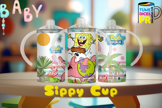 Sippy Cup Bob Esponja 12 oz | Acero inoxidable | Con sorbeto