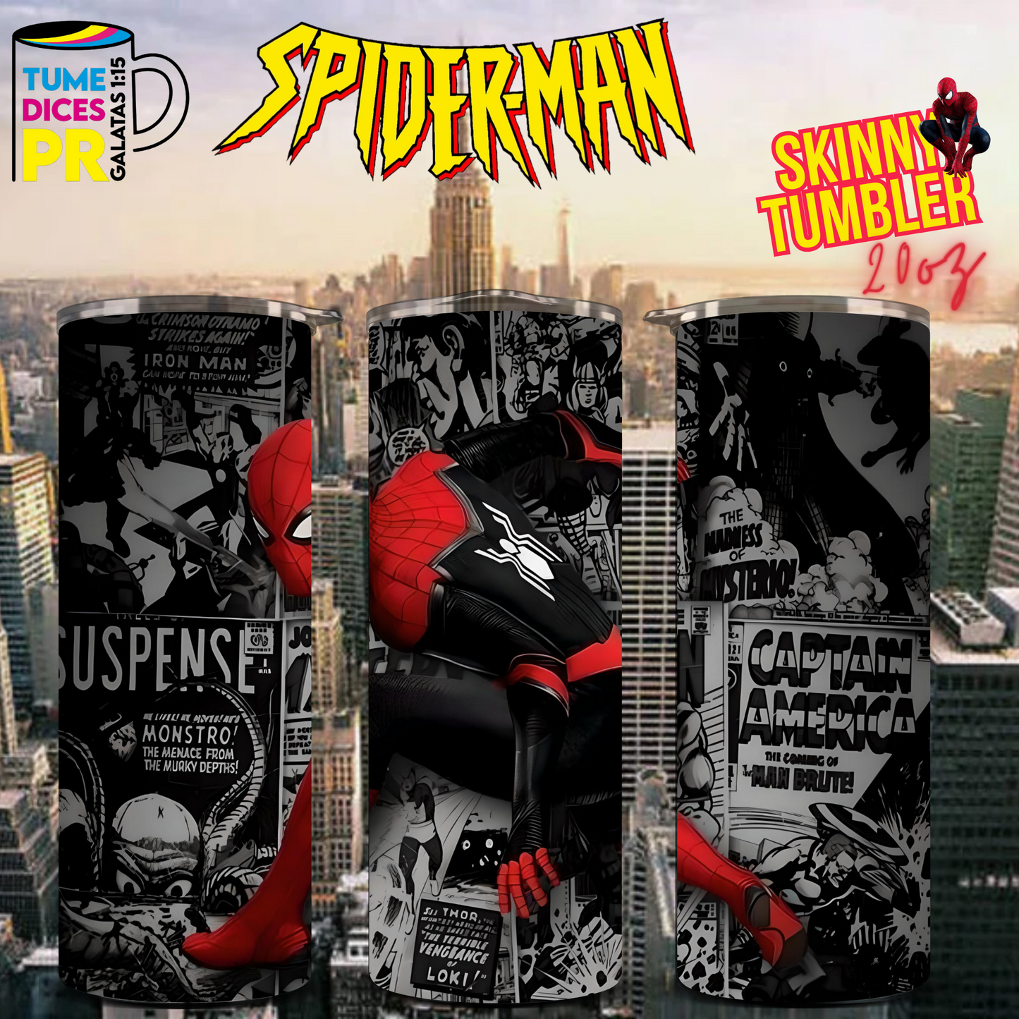 SPIDERMAN Skinny Tumbler