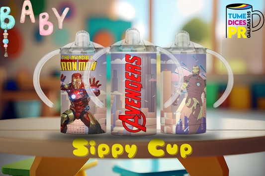 Sippy Cup Iron Man Avengers 12 oz | Acero inoxidable | Con sorbeto