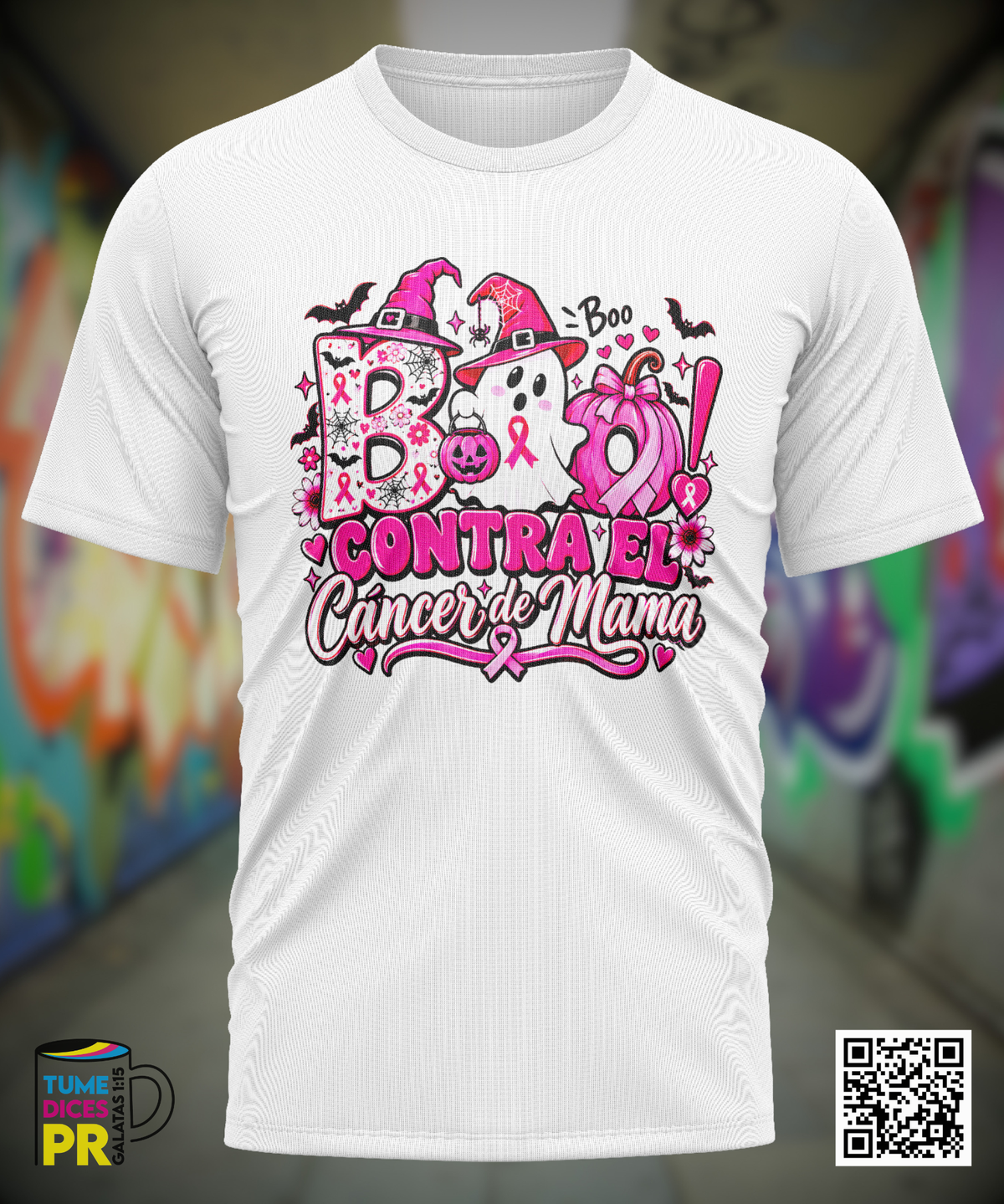 Camiseta OCTUBRE CONTRA EL CANCER | Algodón y poliéster | Tallas S–XL