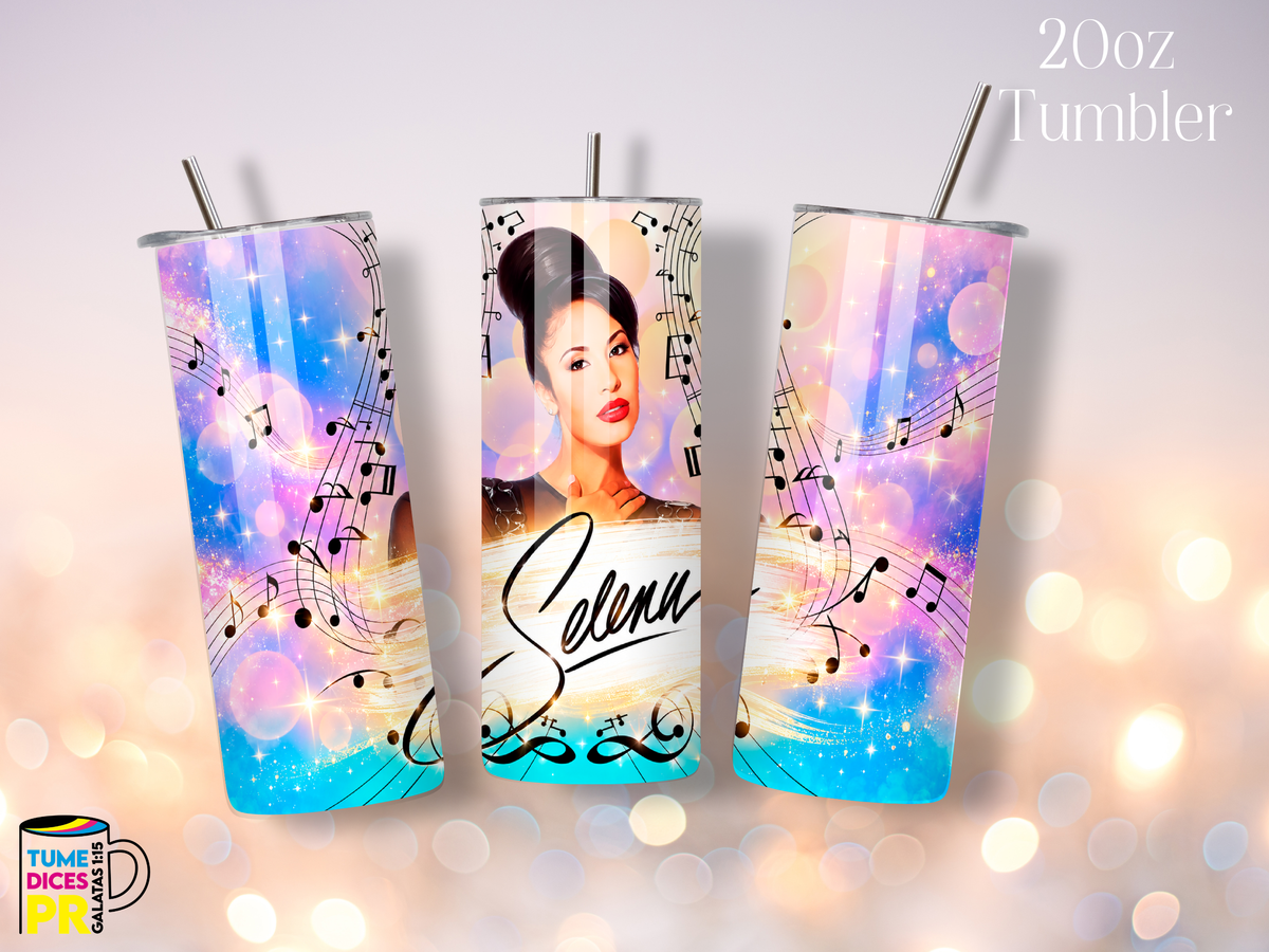 Tumbler Selena Skinny 20 oz | Personalizable | Mantiene frío y calor