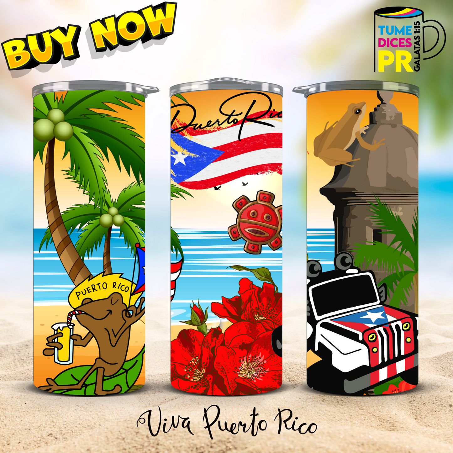 PUERTO RICO Skinny Tumbler
