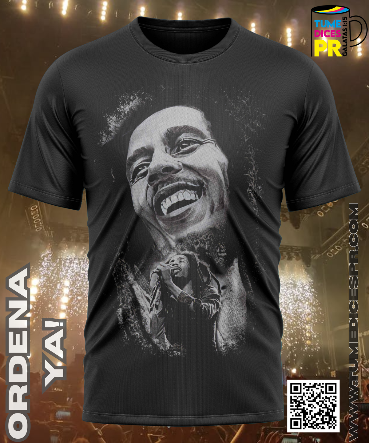 Camiseta BOB MARLEY | Algodón y poliéster | Tallas S–XL