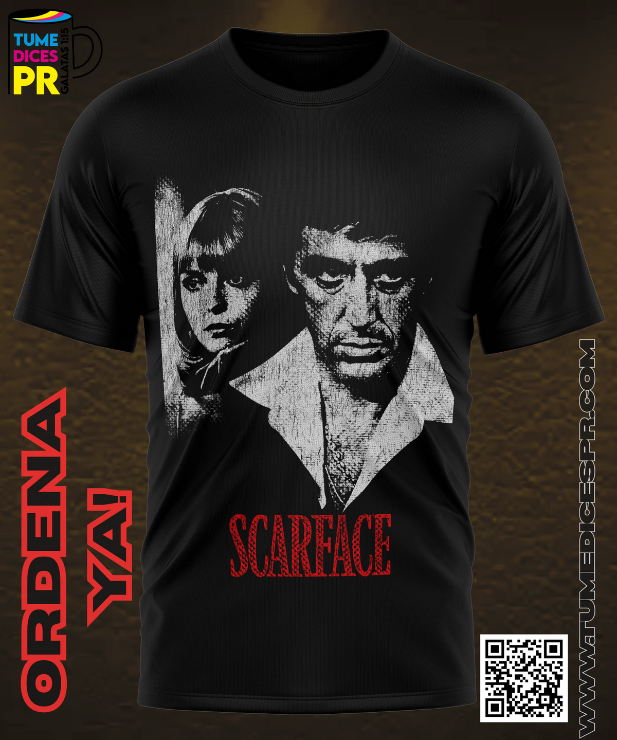 Camiseta SCARFACE | Algodón y poliéster | Tallas S–XL