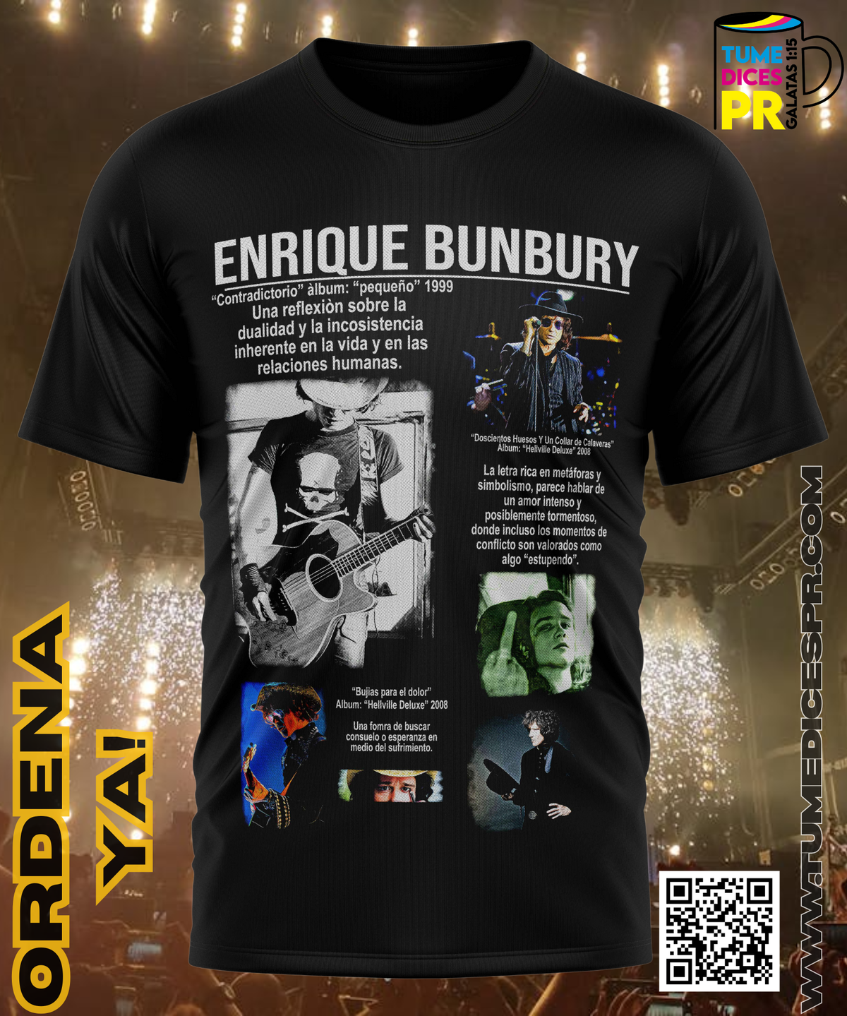 Camiseta ENRIQUE BUNBURY | Algodón y poliéster | Tallas S–XL