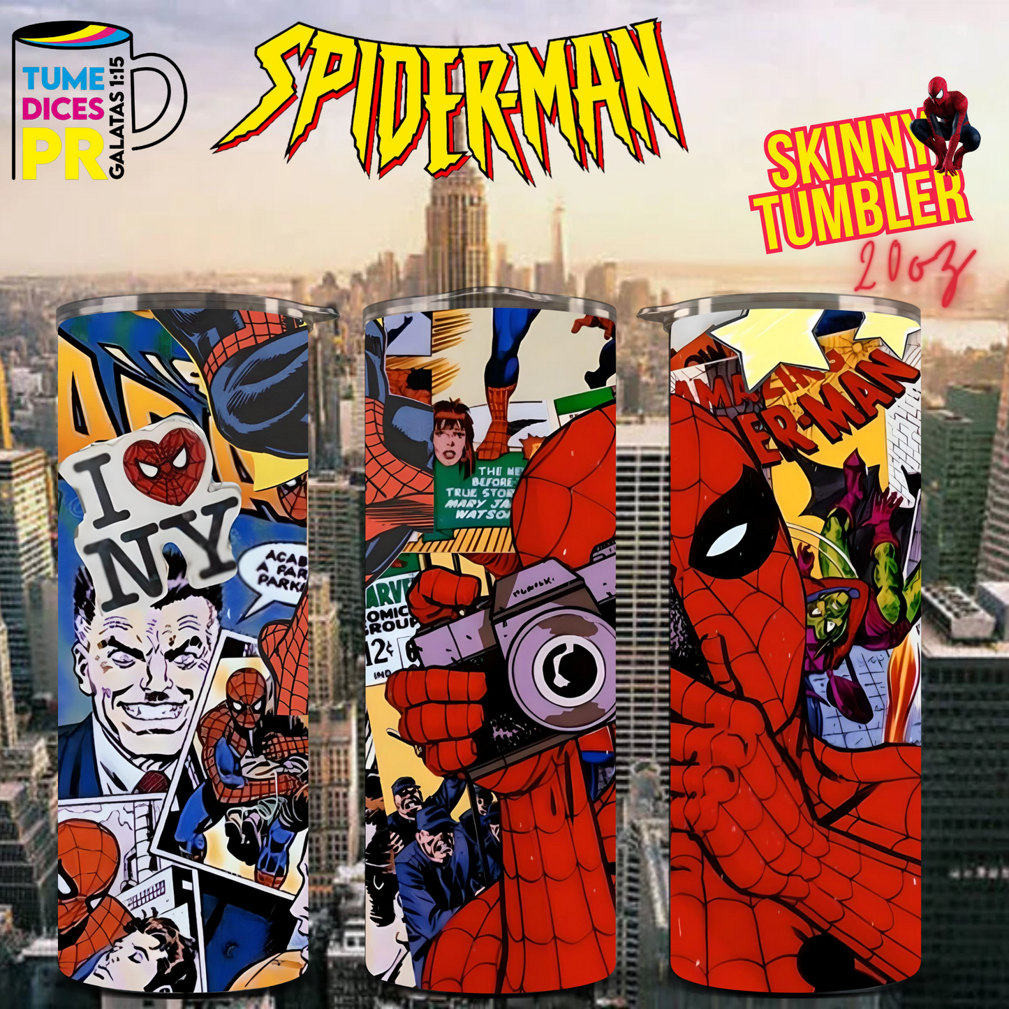 SPIDERMAN Skinny Tumbler