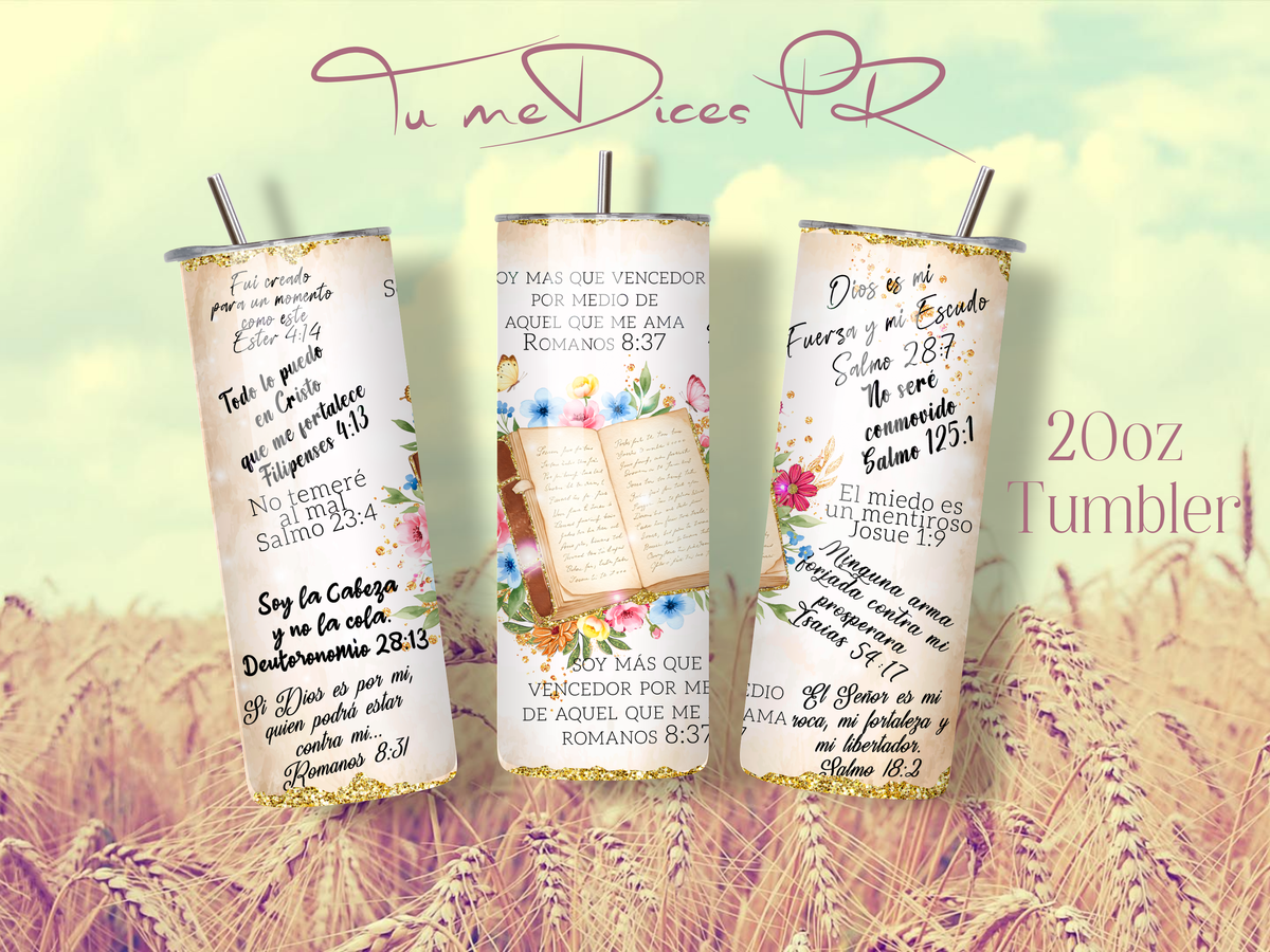 Tumbler Cristianos Skinny 20 oz | Personalizable | Mantiene frío y calor