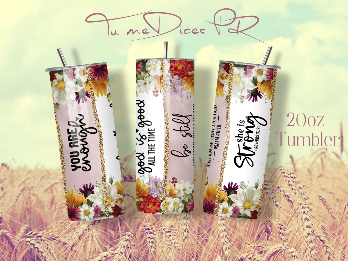 Tumbler Cristianos Skinny 20 oz | Personalizable | Mantiene frío y calor