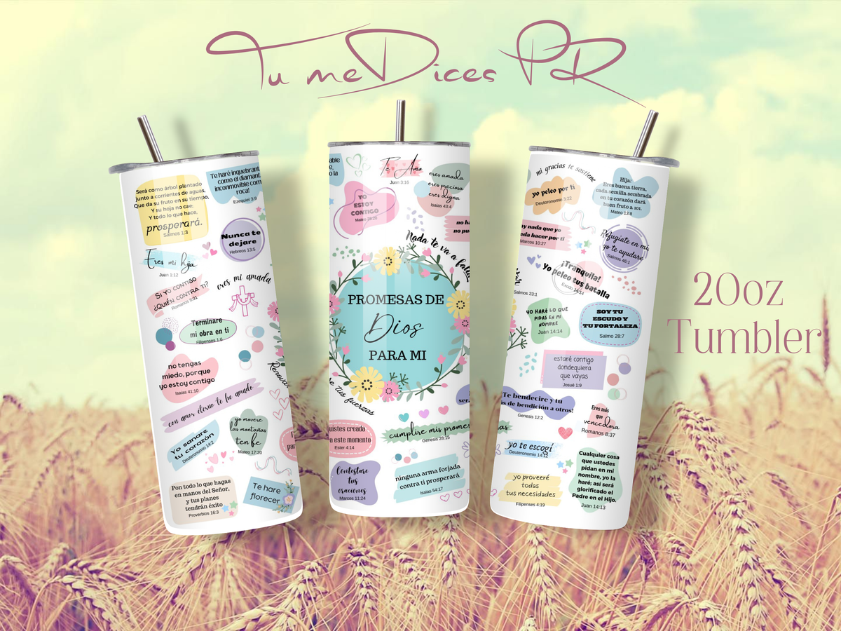 Tumbler Cristianos Skinny 20 oz | Personalizable | Mantiene frío y calor