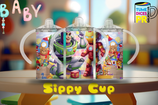 Sippy Cup Buzz Lightyear e Iron Man 12 oz | Acero inoxidable | Con sorbeto
