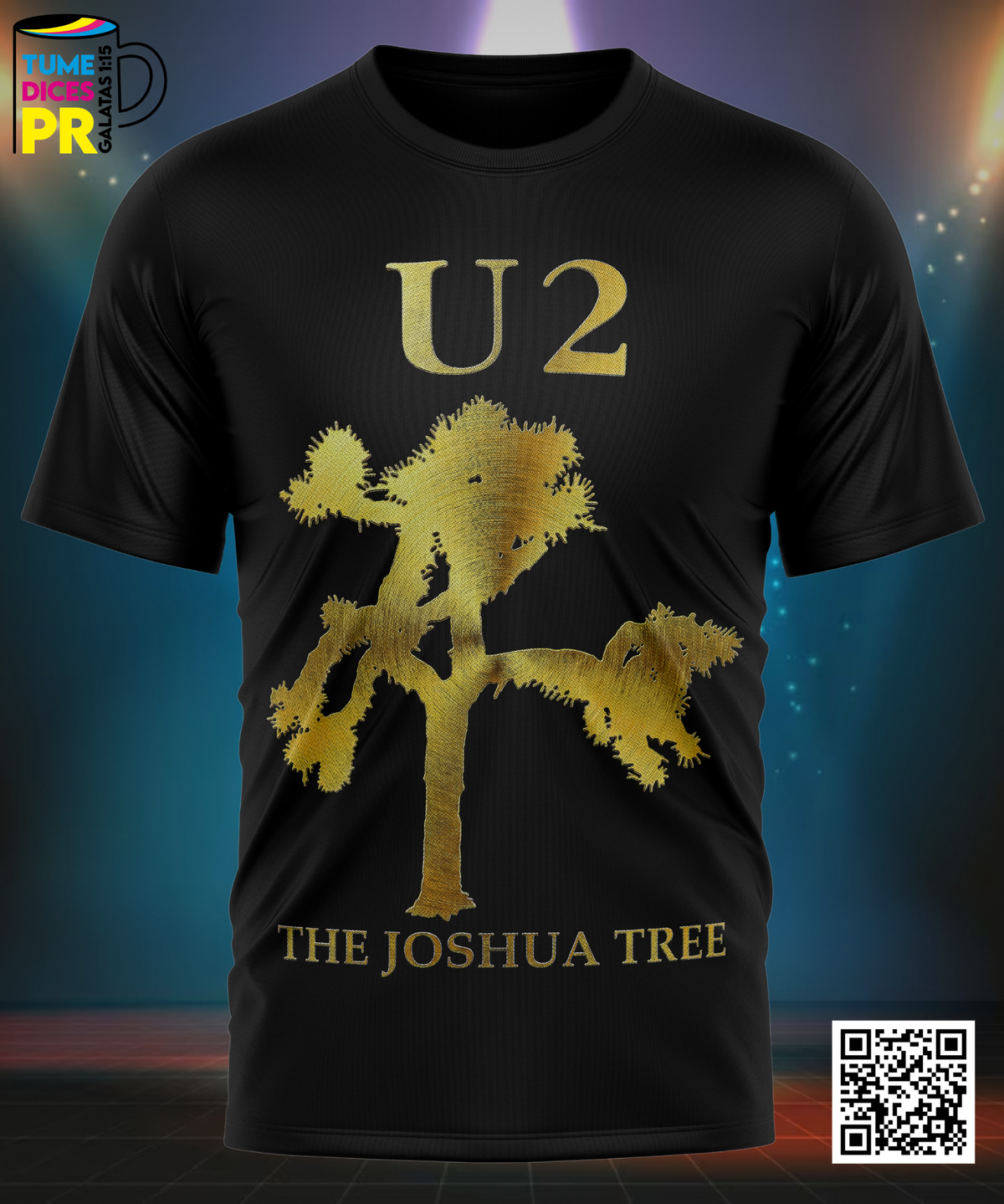 Camiseta U2 | Algodón y poliéster | Tallas S–XL