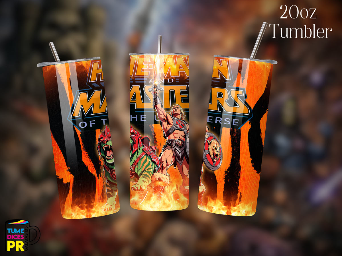 Tumbler He-Man Skinny 20 oz | Personalizable | Mantiene frío y calor