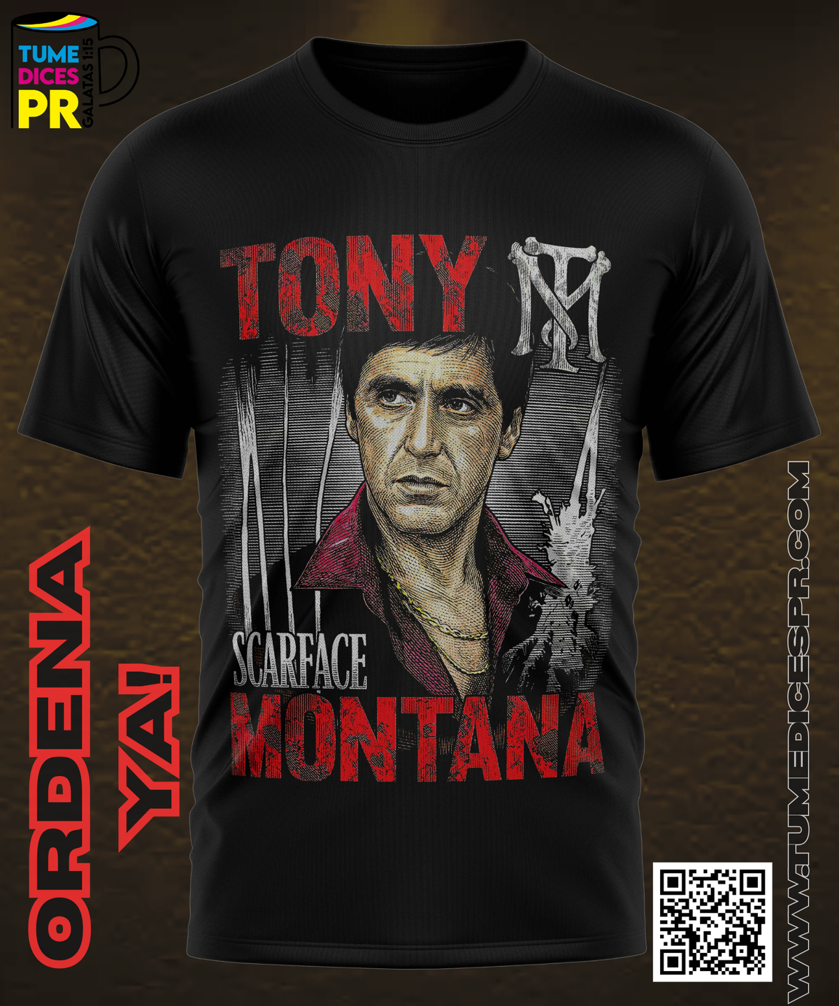 Camiseta SCARFACE | Algodón y poliéster | Tallas S–XL