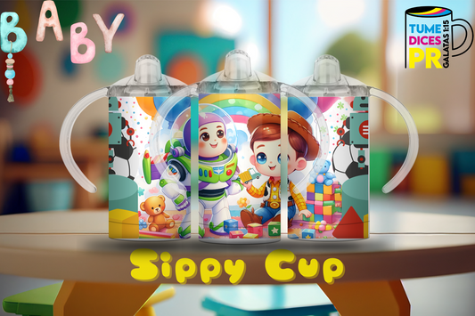 Sippy Cup Toy Story Woody y Buzz 12 oz | Acero inoxidable | Con sorbeto