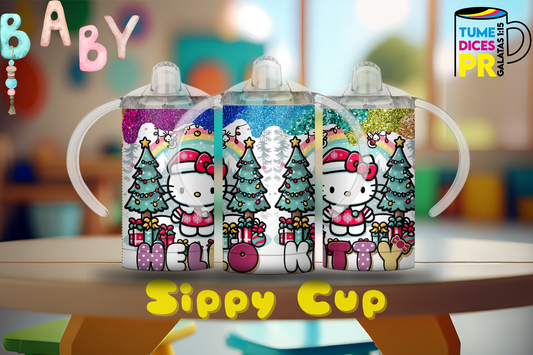 Sippy Cup Hello Kitty Navidad 12 oz | Acero inoxidable | Con sorbeto