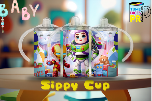 Sippy Cup Buzz Lightyear e Iron Man 2 12 oz | Acero inoxidable | Con sorbeto