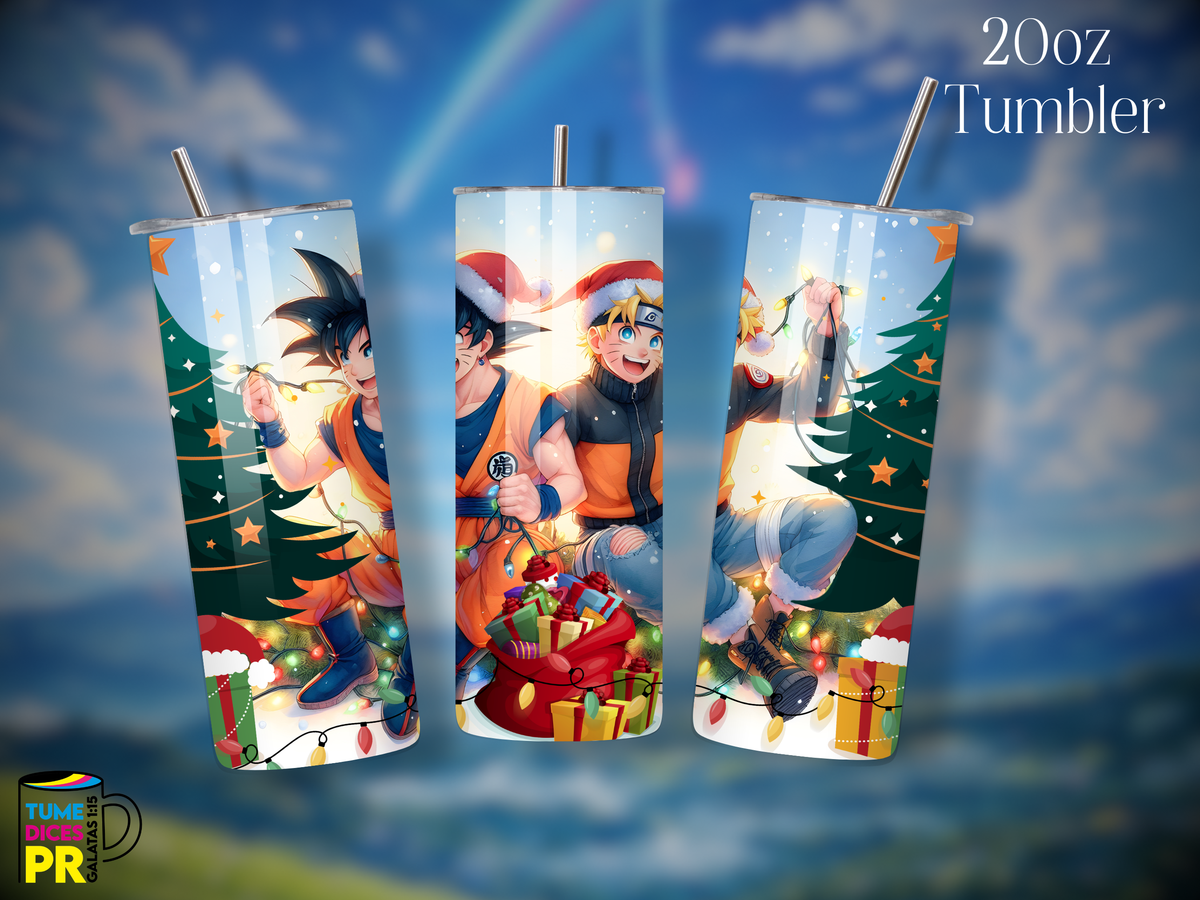 Tumbler Anime 2 Skinny 20 oz | Personalizable | Mantiene frío y calor