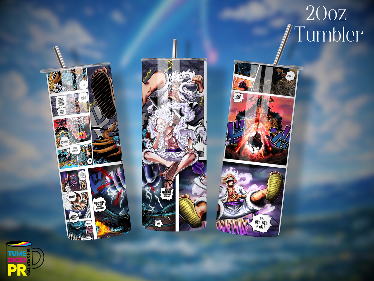 Tumbler Anime 2 Skinny 20 oz | Personalizable | Mantiene frío y calor