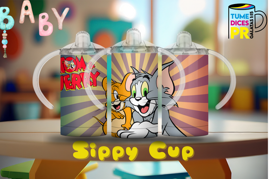 Sippy Cup Tom y Jerry 12 oz | Acero inoxidable | Con sorbeto