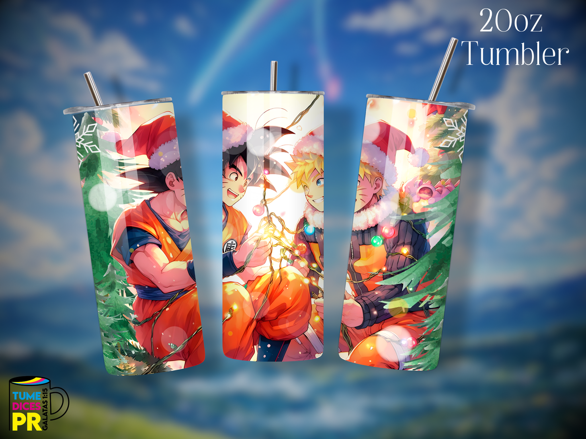 Tumbler Anime 2 Skinny 20 oz | Personalizable | Mantiene frío y calor
