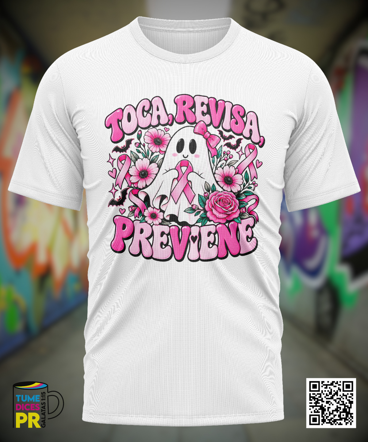 Camiseta OCTUBRE CONTRA EL CANCER | Algodón y poliéster | Tallas S–XL