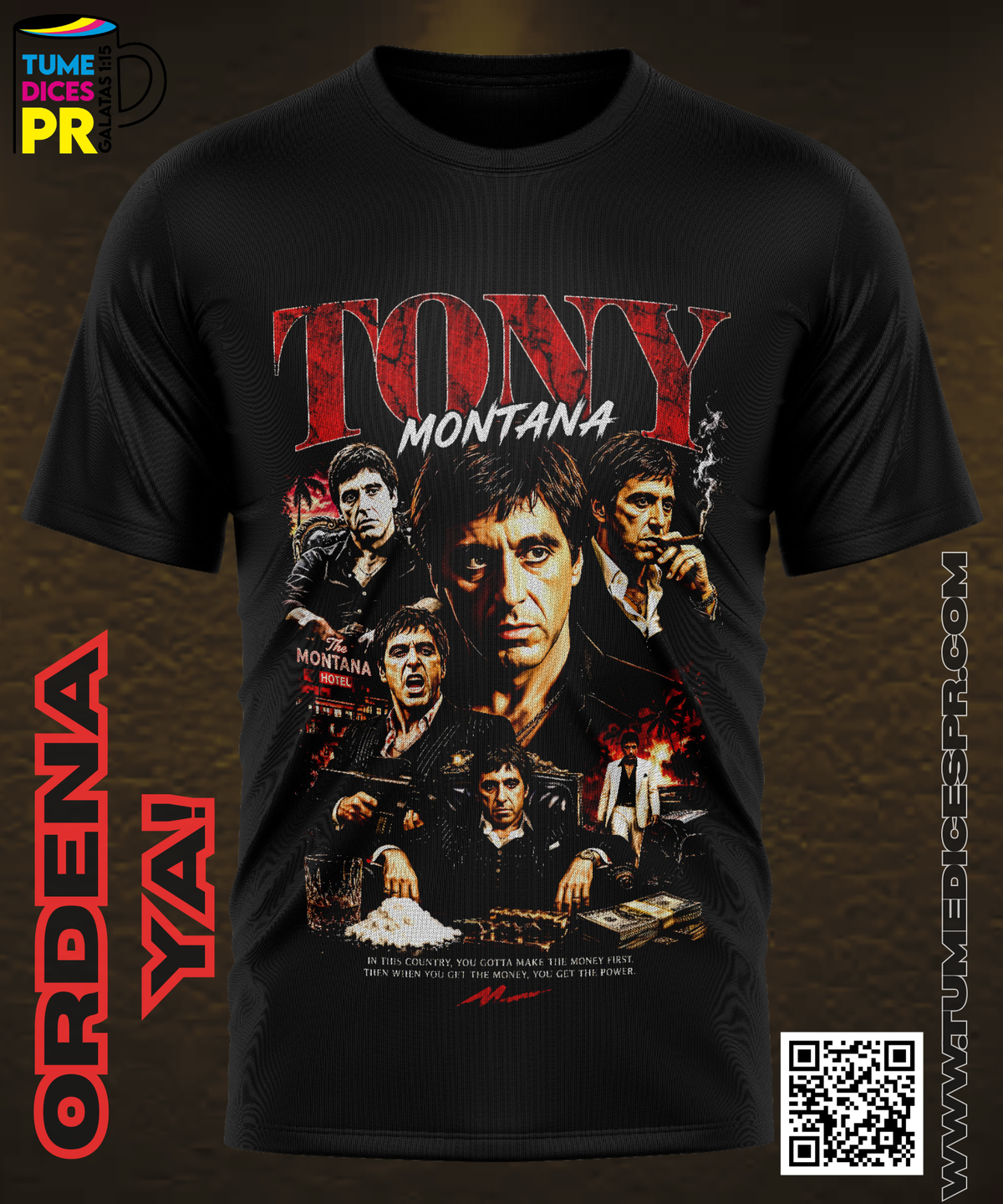 Camiseta SCARFACE | Algodón y poliéster | Tallas S–XL