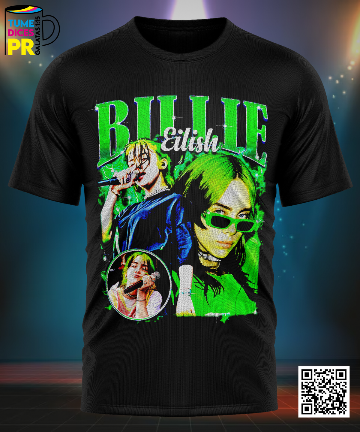 Camiseta BILLIE EILISH | Algodón y poliéster | Tallas S–XL