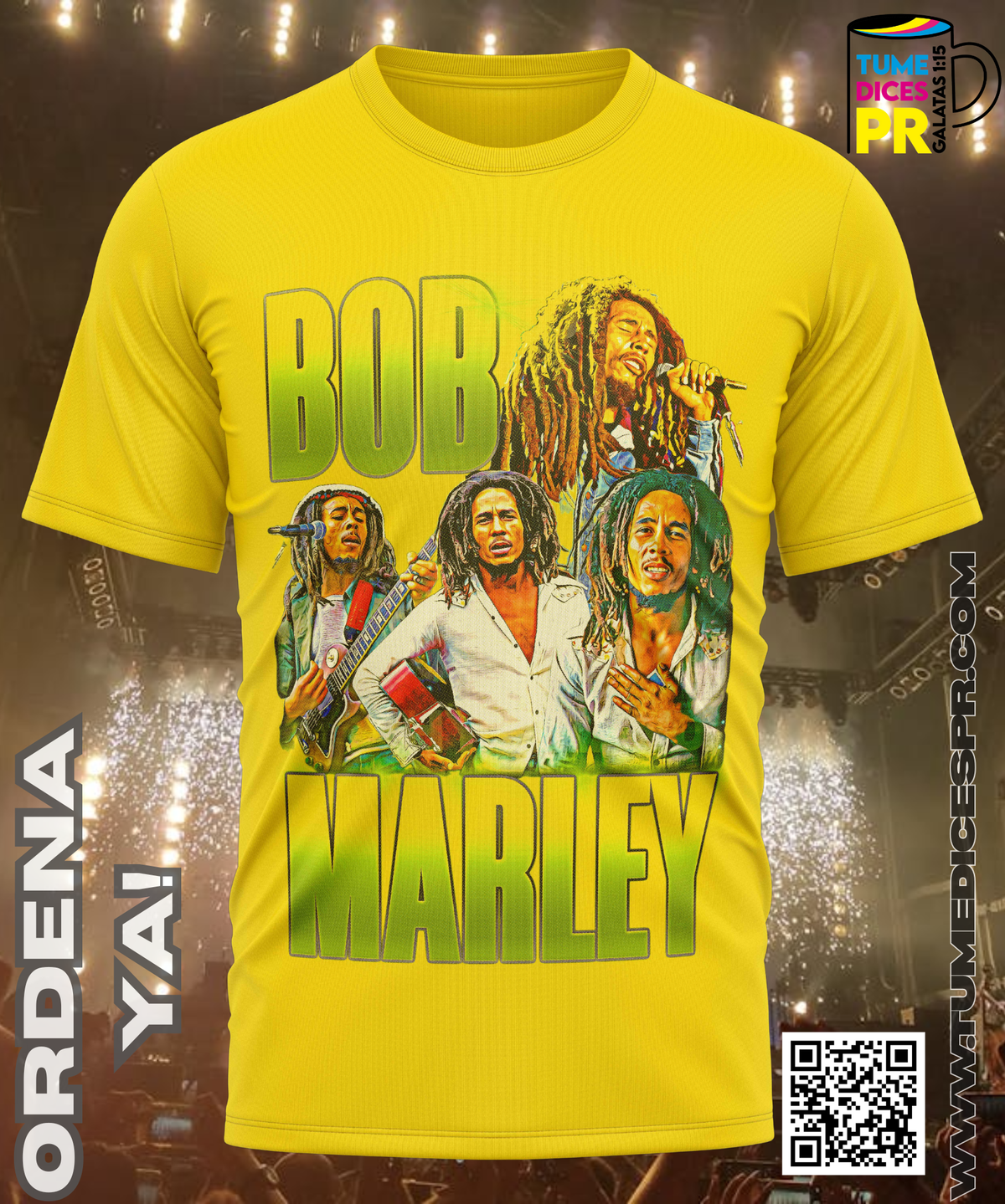 Camiseta BOB MARLEY | Algodón y poliéster | Tallas S–XL