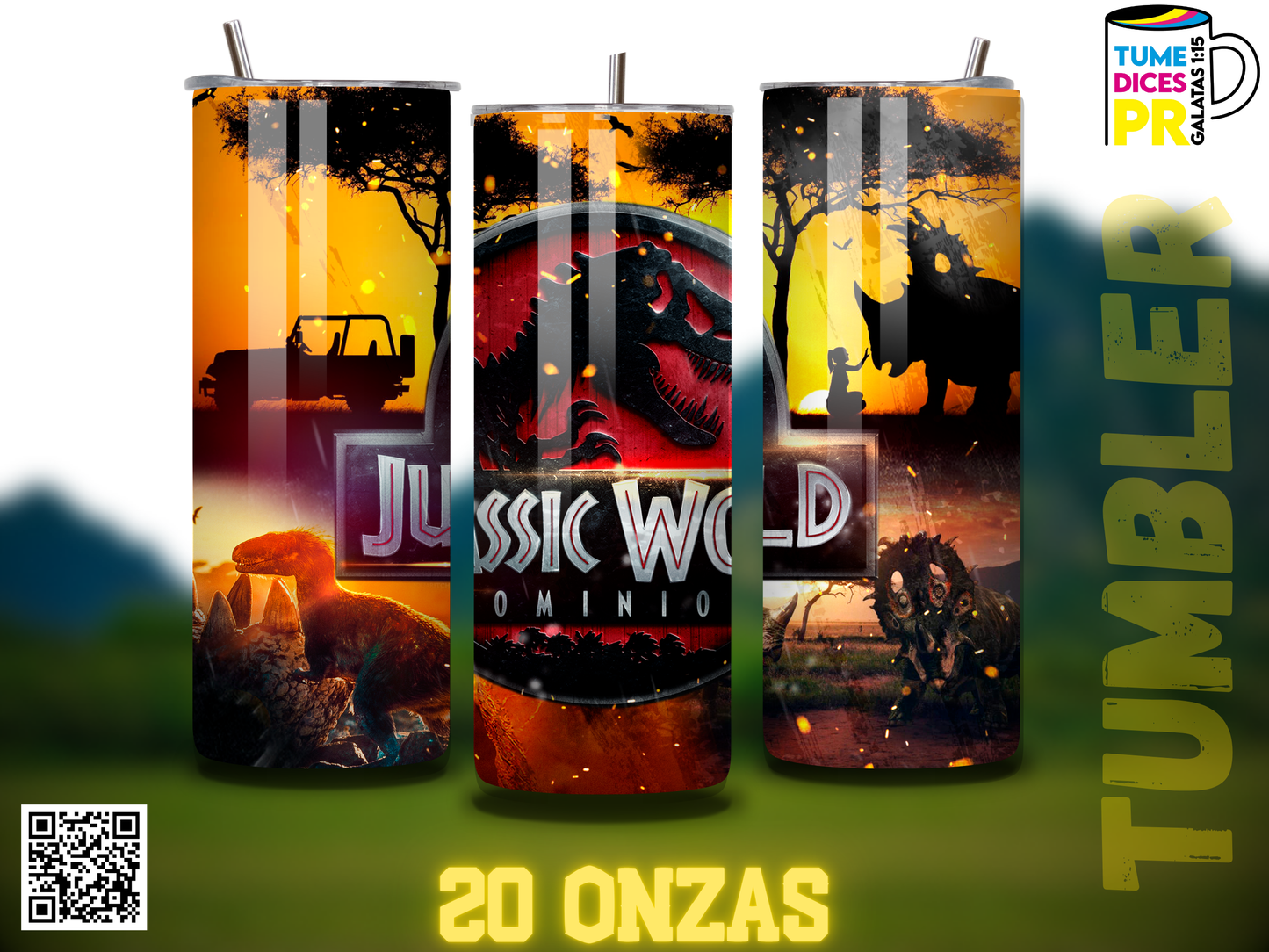 JURASSIC PARK Skinny Tumbler
