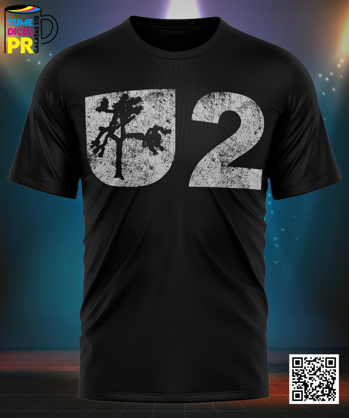 Camiseta U2 | Algodón y poliéster | Tallas S–XL