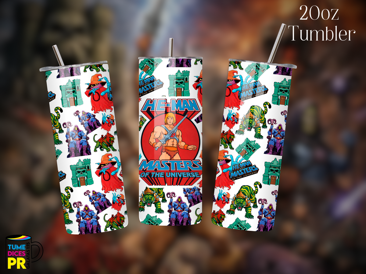 Tumbler He-Man Skinny 20 oz | Personalizable | Mantiene frío y calor