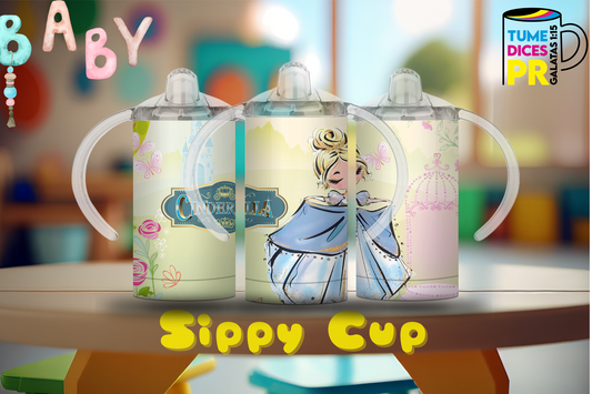 Sippy Cup Cenicienta 12 oz | Acero inoxidable | Con sorbeto