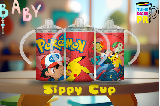 Sippy Cup Pokémon 12 oz | Acero inoxidable | Con sorbeto