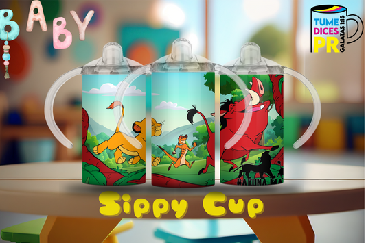 Sippy Cup El Rey León Timón y Pumba 12 oz | Acero inoxidable | Con sorbeto