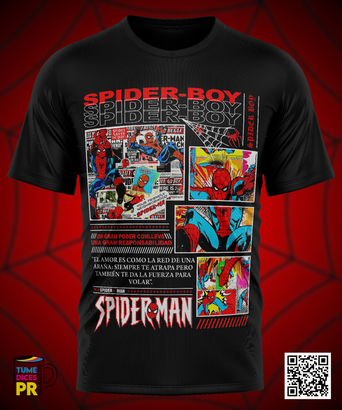 Camiseta SPIDERMAN 2 | Algodón y poliéster | Tallas S–XL