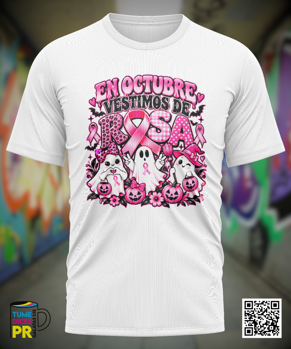Camiseta OCTUBRE CONTRA EL CANCER | Algodón y poliéster | Tallas S–XL