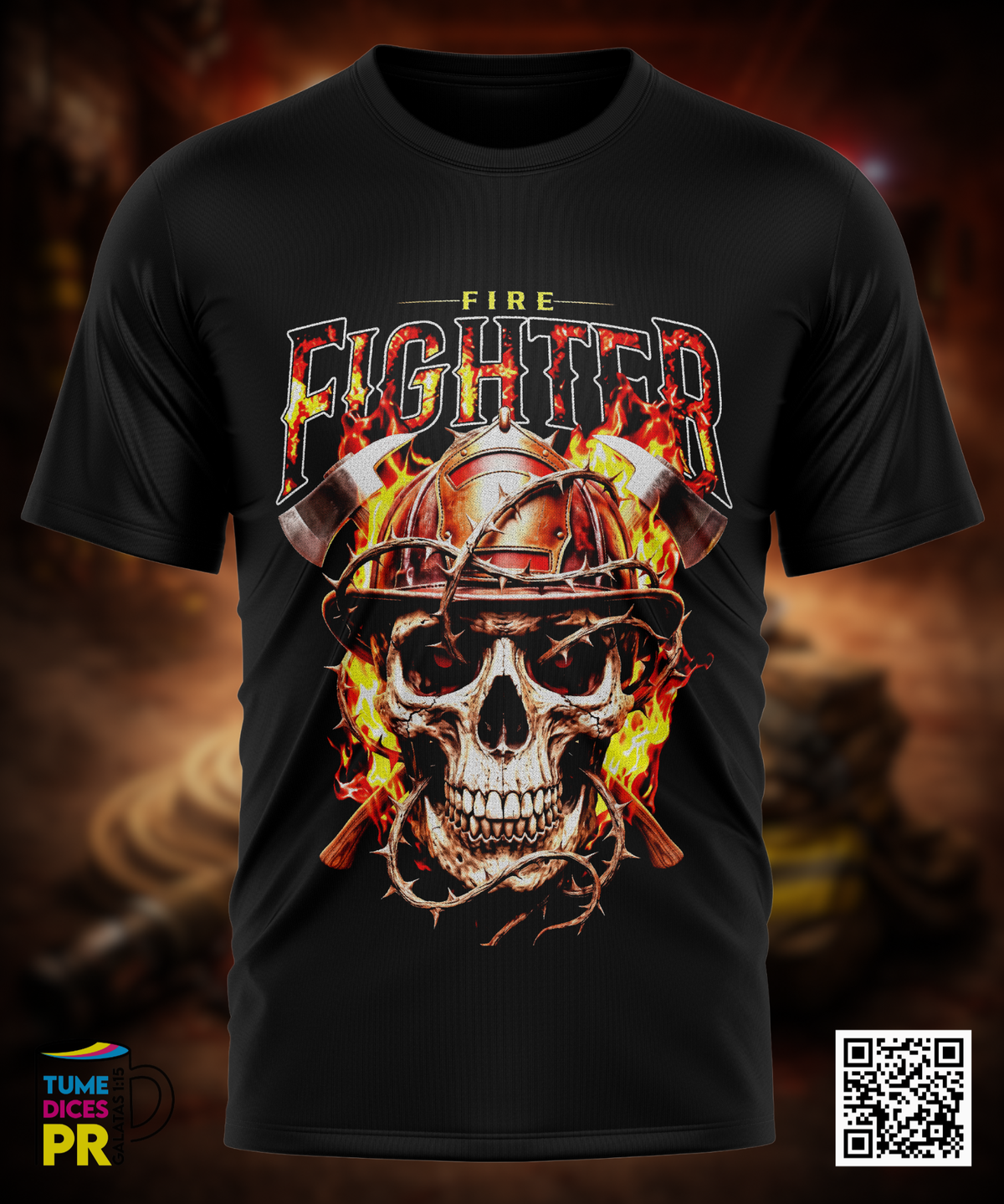 Camiseta BOMBEROS | Algodón y poliéster | Tallas S–XL