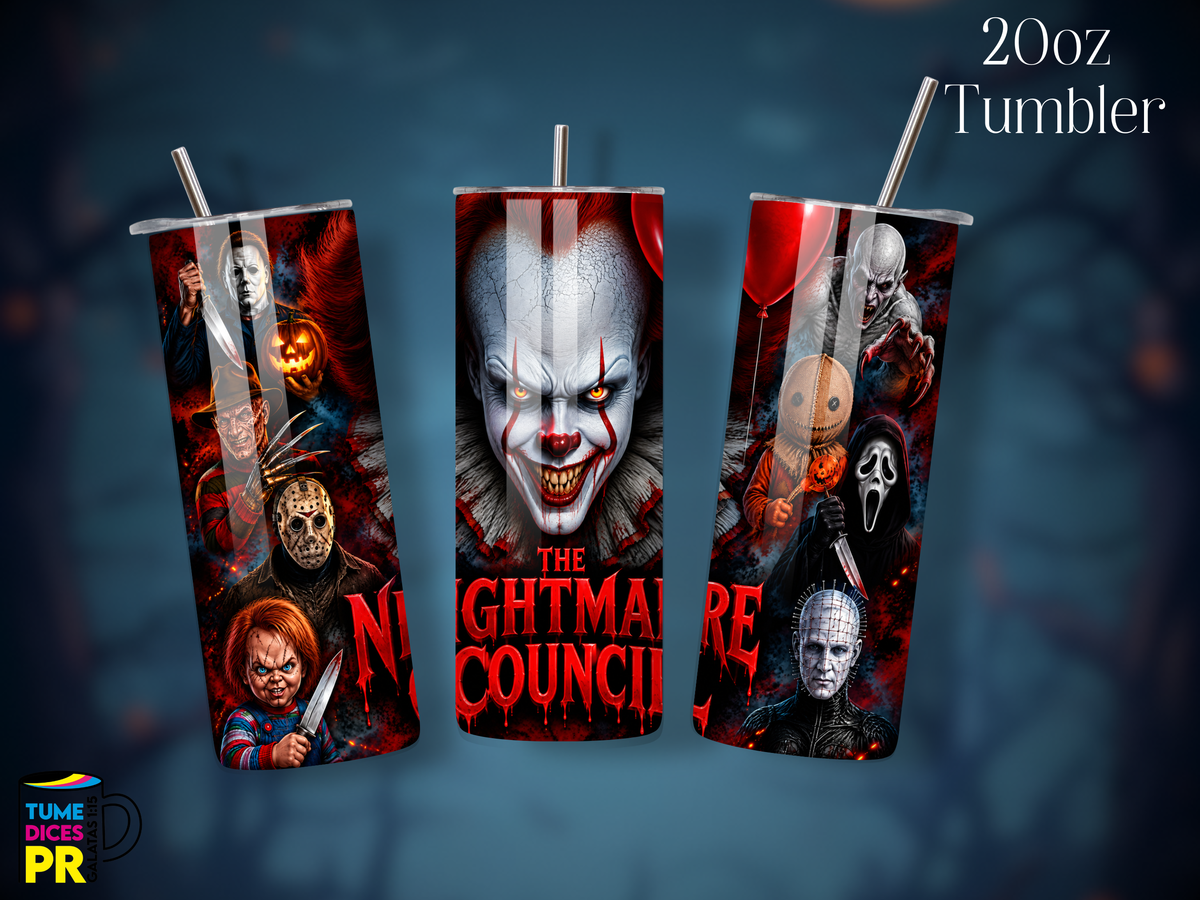 Tumbler Halloween 1 Skinny 20 oz | Personalizable | Mantiene frío y calor