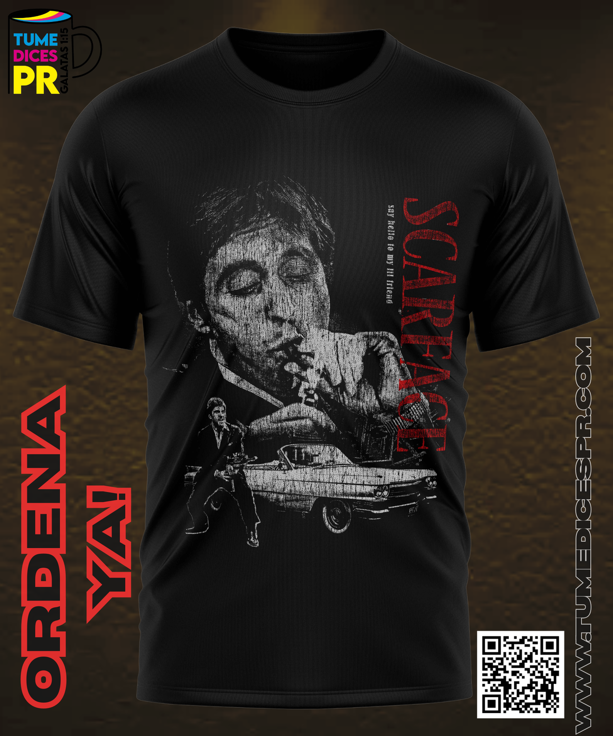 Camiseta SCARFACE | Algodón y poliéster | Tallas S–XL