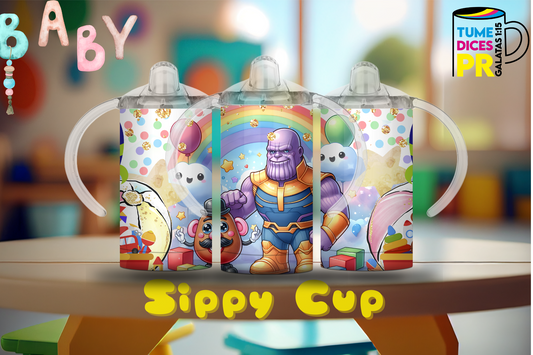 Sippy Cup Thanos bebé 12 oz | Acero inoxidable | Con sorbeto